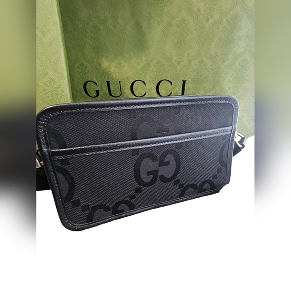 Gucci Jumbo GG Shoulder Bag Black Waist bag crossbody gucci bag - Picture 1 of 5